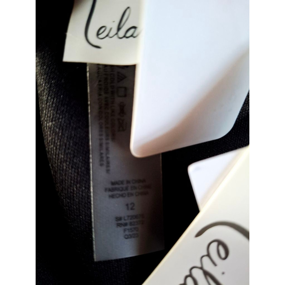 Leilani Black nwt Palm Hawaiian aloha Halter One Piece Swimsuit Size 12 - Picture 4 of 4